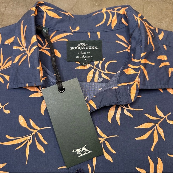 Rodd&Gunn Men’s Cape Beale short sleeve cotton button up shirt in navy Sz Xl - Picture 8 of 9